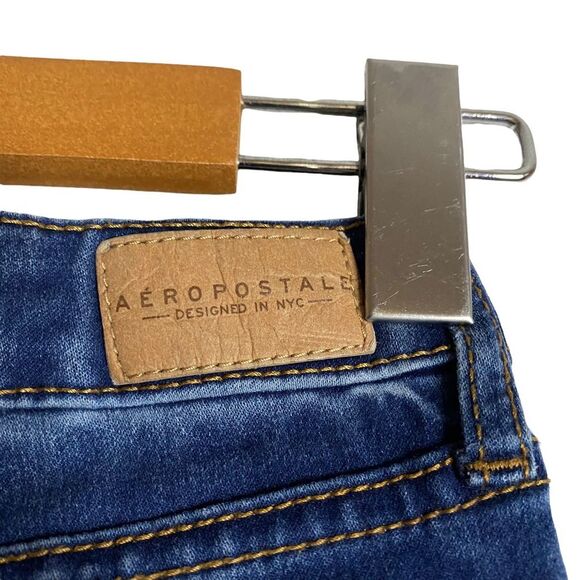 Aeropostale Women's High Waisted Medium Indigo Skinny Jeans - Picture 7 of 9